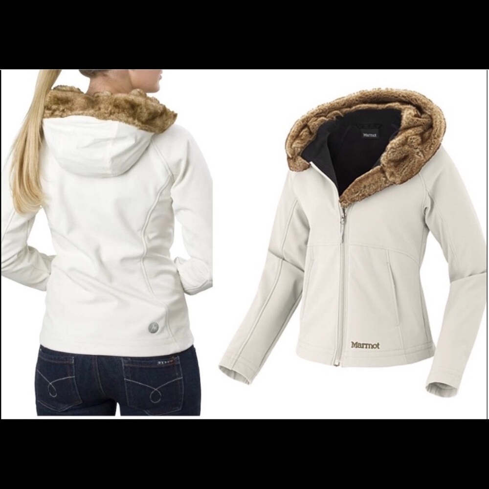 ★  Marmot Faux Fur Hood Full Zip Jacket small
